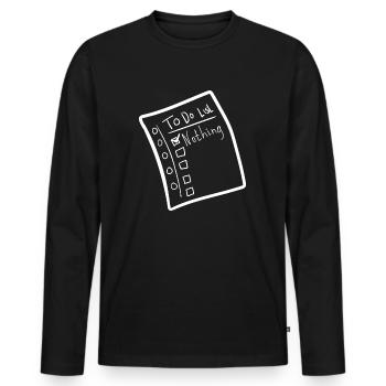 To do List - Men's Premium Organic Long Sleeve Shirt - black - Front - Nico (187cm)