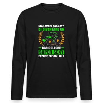 Agricoltura Agricoltore Super Sexy Trattore - Männer Premium Bio Langarmshirt - Schwarz - Vorne - Nico (187cm)