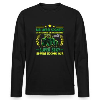 Agricoltura Agricoltore Super Sexy Trattore - Männer Premium Bio Langarmshirt - Schwarz - Vorne - Nico (187cm)