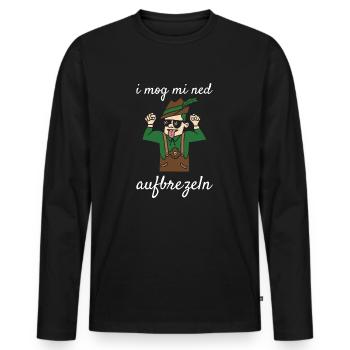 I Mog Mi Ned Aufbrezeln Lederhose Ersatz Lederhosn - Männer Premium Bio Langarmshirt - Schwarz - Vorne - Nico (187cm)