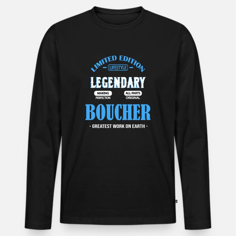 METZGER - Männer Premium Bio Langarmshirt - Schwarz