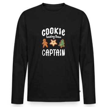 Cookie Baking Team Captain Cookie - Männer Premium Bio Langarmshirt - Schwarz - Vorne - Nico (187cm)