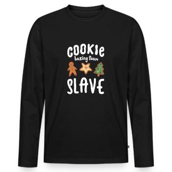 Cookie Baking Team Slave Cookie - Männer Premium Bio Langarmshirt - Schwarz - Vorne - Nico (187cm)