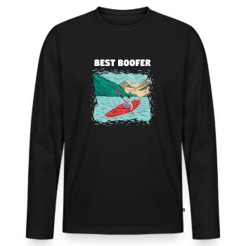 Best Boofer Whitewater Kayaking - Men's Premium Organic Long Sleeve Shirt - black - Front - Nico (187cm)