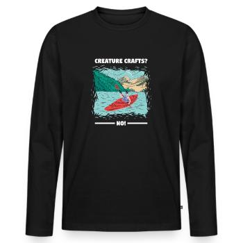 Creature Crafts? No! Whitewater Kayaking - Men's Premium Organic Long Sleeve Shirt - black - Front - Nico (187cm)