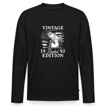 Birthday Vintage 1992 Limited Edition - 1992 - Männer Premium Bio Langarmshirt - Schwarz - Vorne - Nico (187cm)