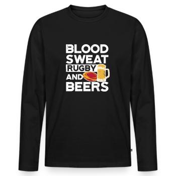 Blood Sweat Rugby And Beers Spain Rugby - Men's Premium Organic Long Sleeve Shirt - black - Front - Nico (187cm)