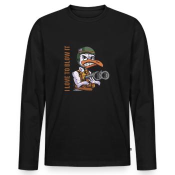 Geese Hunter I Love To Blow It Goose Hunting - Männer Premium Bio Langarmshirt - Schwarz - Vorne - Nico (187cm)