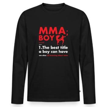 Sport Boy Definition MMA - Männer Premium Bio Langarmshirt - Schwarz - Vorne - Nico (187cm)