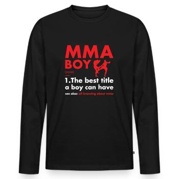 Sport Boy Definition MMA - Männer Premium Bio Langarmshirt - Schwarz - Vorne - Nico (187cm)