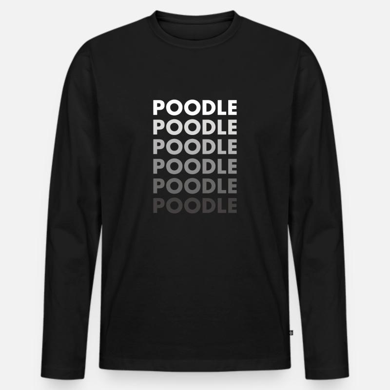 Poodle - Männer Premium Bio Langarmshirt - Schwarz