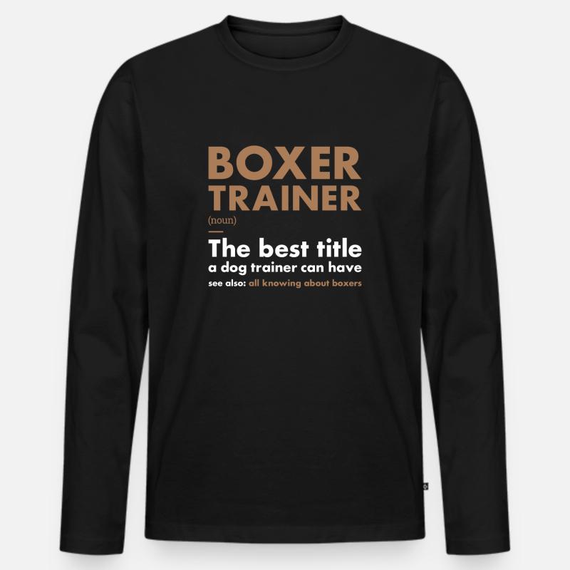 Boxer Trainer Definiton - Männer Premium Bio Langarmshirt - Schwarz