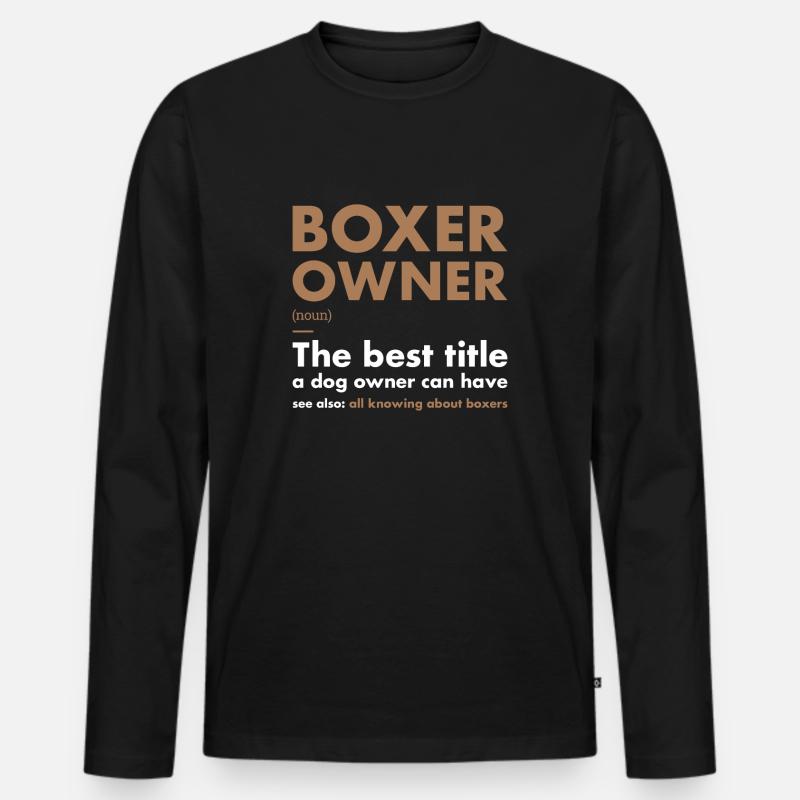 Boxer Owner Definition - Männer Premium Bio Langarmshirt - Schwarz