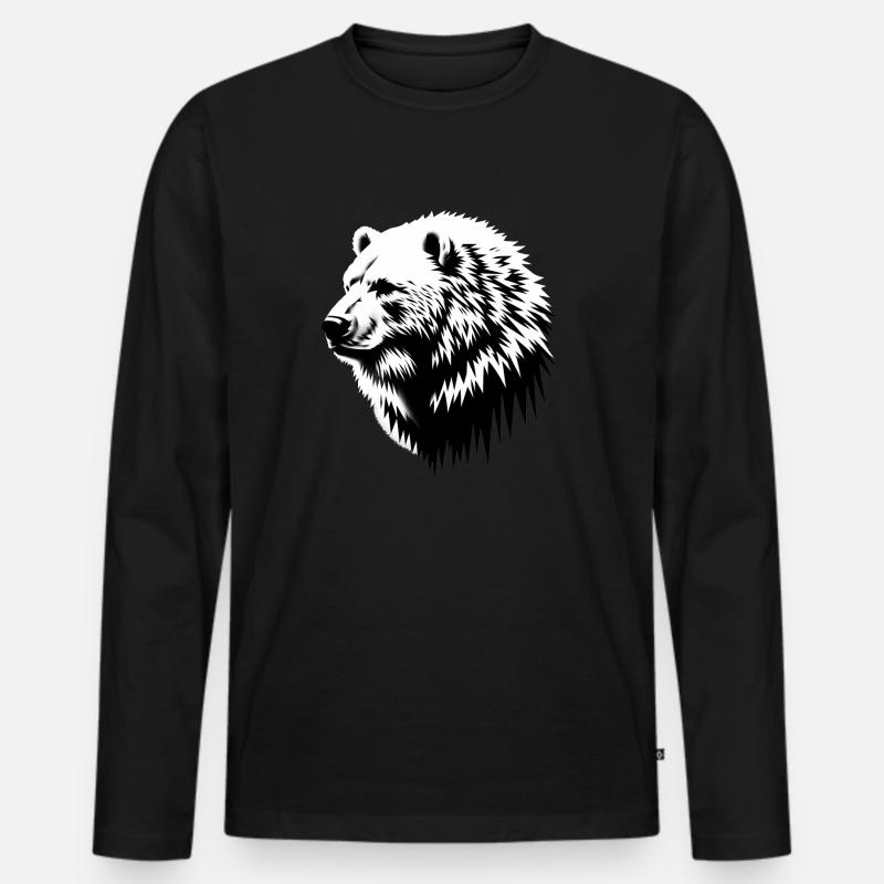 Bär | Eisbäar - Männer Premium Bio Langarmshirt - Schwarz
