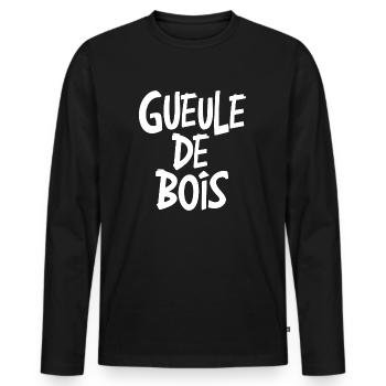 Gueule de bois - T-shirt manches longues Premium bio Homme - noir - Devant - Nico (187cm)