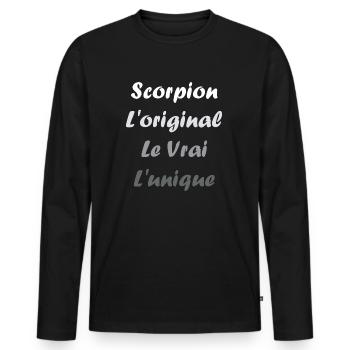 scorpion - T-shirt manches longues Premium bio Homme - noir - Devant - Nico (187cm)