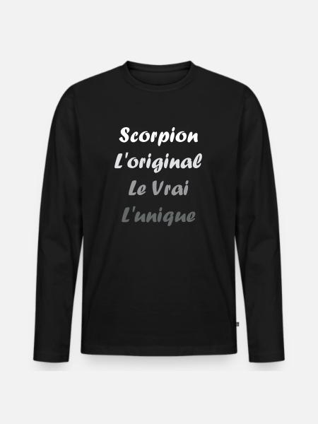 scorpion - T-shirt manches longues Premium bio Homme - noir