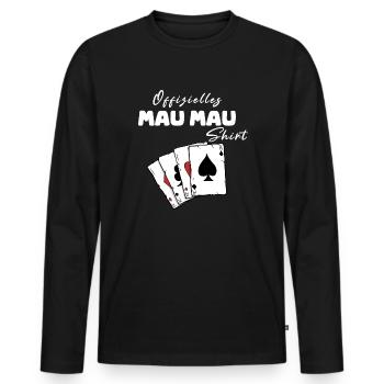 Mau Mau Offizielles Shirt - Männer Premium Bio Langarmshirt - Schwarz - Vorne - Nico (187cm)