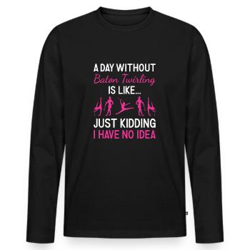 Baton Twirler Une journée sans bâton Twirling - T-shirt manches longues Premium bio Homme - noir - Devant - Nico (187cm)