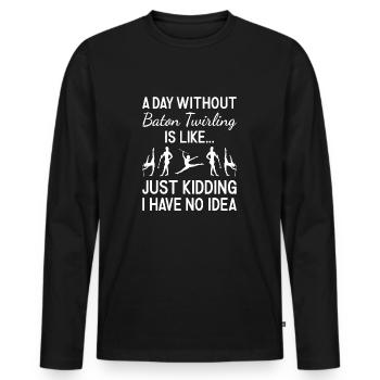 Baton Twirler Une journée sans bâton Twirling - T-shirt manches longues Premium bio Homme - noir - Devant - Nico (187cm)