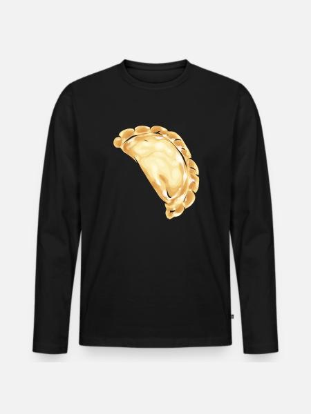 Polsk mad Pierogi - Premium økologisk langærmet T-shirt til mænd - sort