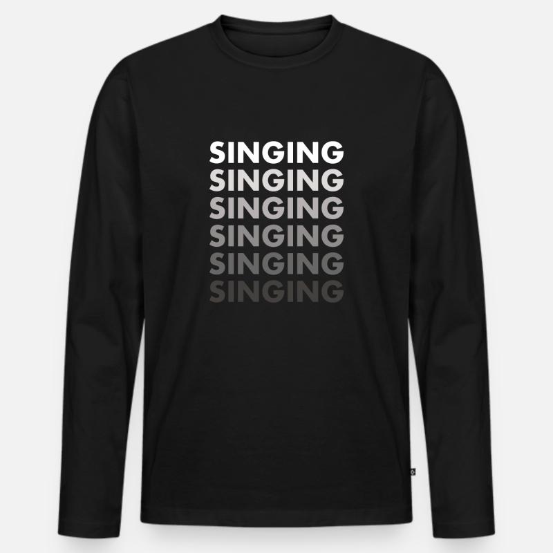 Singer Singing - Männer Premium Bio Langarmshirt - Schwarz