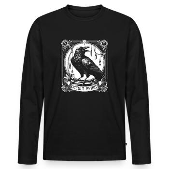 Occult Spirit Raven Pendulum 2 - Men's Premium Organic Long Sleeve Shirt - black - Front - Nico (187cm)