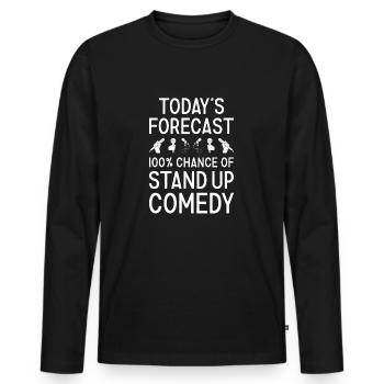 Comédien Prévisions d’aujourd’hui Stand Up Comedy - T-shirt manches longues Premium bio Homme - noir - Devant - Nico (187cm)