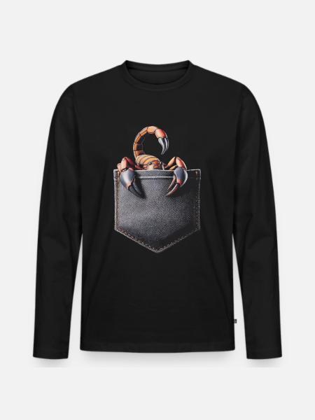 Skorpion - Männer Premium Bio Langarmshirt - Schwarz
