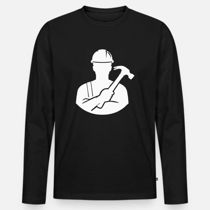 handwerker - Männer Premium Bio Langarmshirt - Schwarz