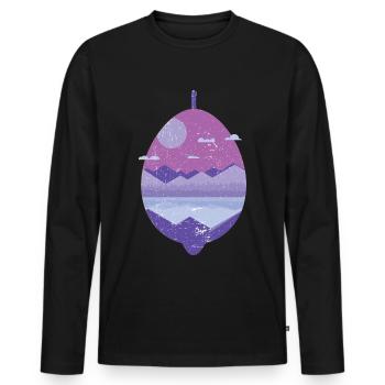Vintage Tropische Frucht - Zitrone - Männer Premium Bio Langarmshirt - Schwarz - Vorne - Nico (187cm)