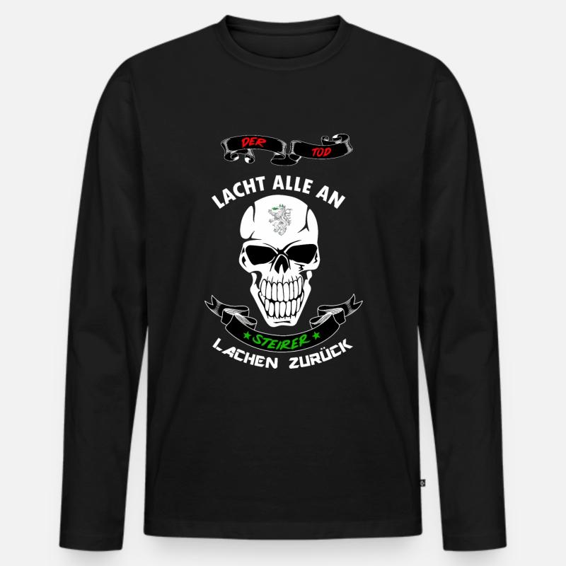 Steiermark - Männer Premium Bio Langarmshirt - Schwarz