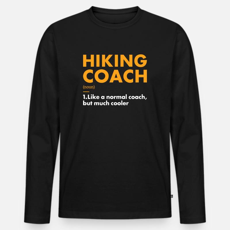 Hiker Coach Definition Hiking - Männer Premium Bio Langarmshirt - Schwarz