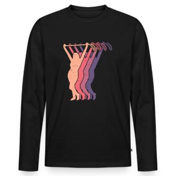 Floorball Women Floorball Player Floorball Player - Men's Premium Organic Long Sleeve Shirt - black - Front - Nico (187cm)