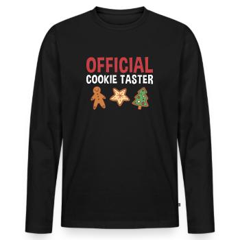 Baking Official Cookie Taster Cookie - Männer Premium Bio Langarmshirt - Schwarz - Vorne - Nico (187cm)