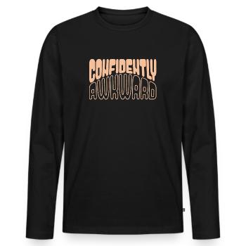 Confidently awkward in yellow - Men's Premium Organic Long Sleeve Shirt - black - Front - Nico (187cm)