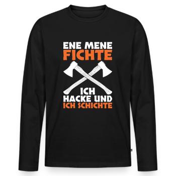 Holz Machen - Männer Premium Bio Langarmshirt - Schwarz - Vorne - Nico (187cm)