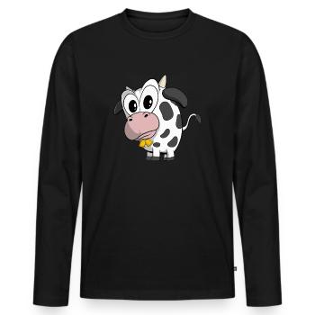 Cow Farmer Farmer Cows Farm - Men's Premium Organic Long Sleeve Shirt - black - Front - Nico (187cm)