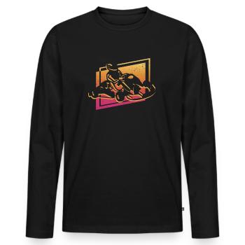 Go-Kart Go Kart Driver Go-Kart Motorsport - T-shirt manches longues Premium bio Homme - noir - Devant - Nico (187cm)