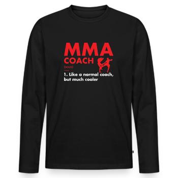 Sport Coach Definition MMA - Männer Premium Bio Langarmshirt - Schwarz - Vorne - Nico (187cm)