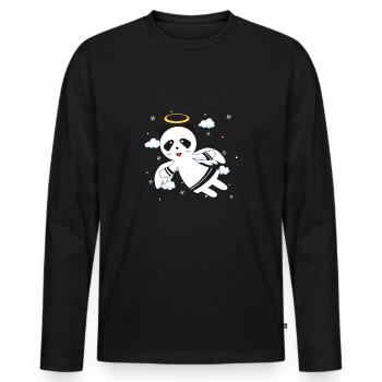 Ange panda - T-shirt manches longues Premium bio Homme - noir - Devant - Nico (187cm)