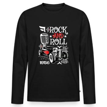 Rockabilly Hot Rod Vintage 50s Rockers Cars - Men's Premium Organic Long Sleeve Shirt - black - Front - Nico (187cm)