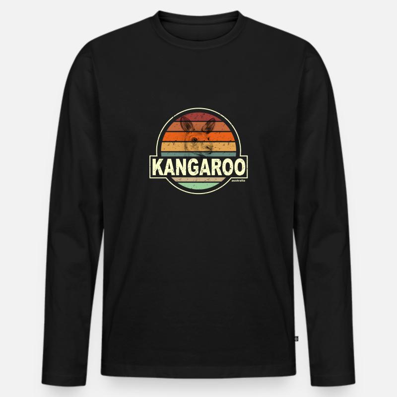 KANGAROO australia - Männer Premium Bio Langarmshirt - Schwarz