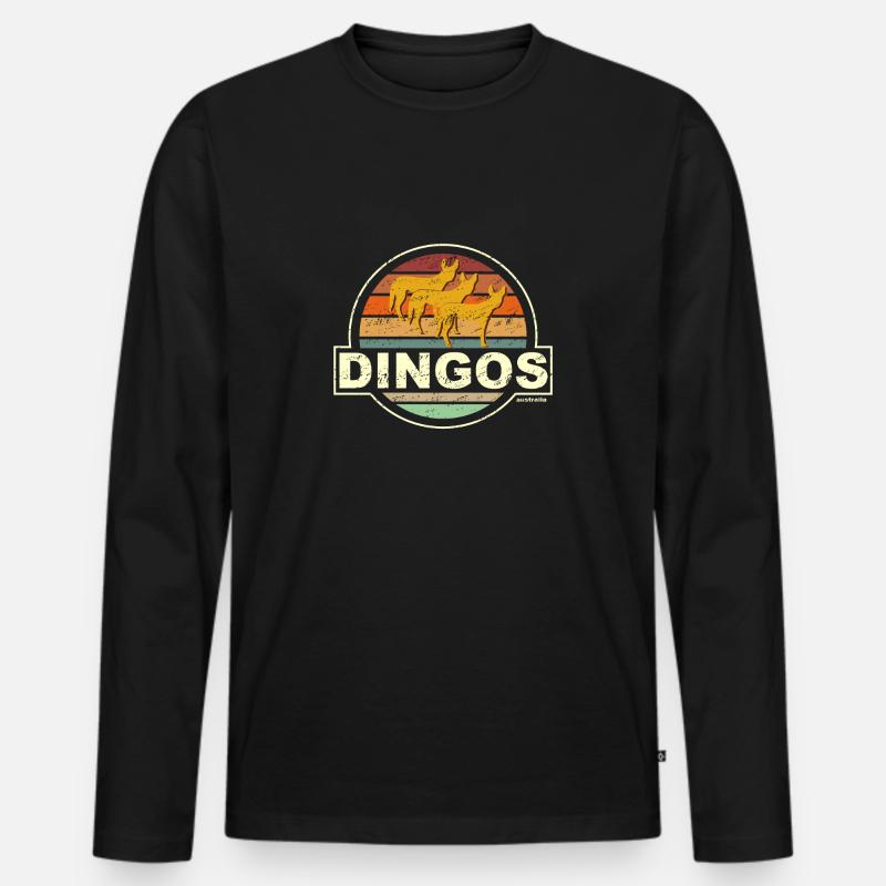 DINGOS australia - Männer Premium Bio Langarmshirt - Schwarz