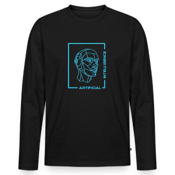Artificial Intelligence - Men's Premium Organic Long Sleeve Shirt - black - Front - Nico (187cm)
