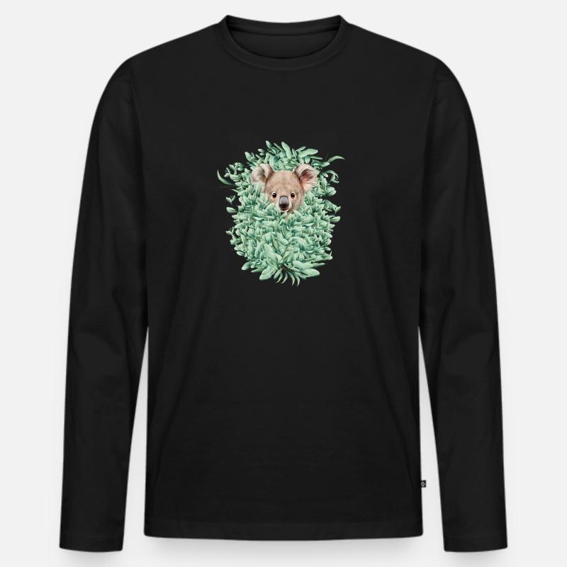 Koala Bear in Eukalyptuswald - Männer Premium Bio Langarmshirt - Schwarz