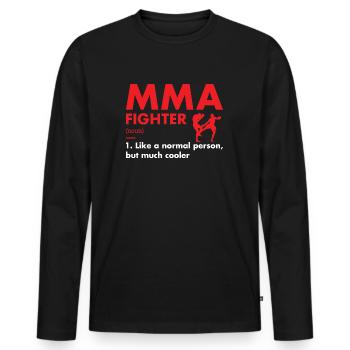 Sport Fighter Definition MMA - Männer Premium Bio Langarmshirt - Schwarz - Vorne - Nico (187cm)