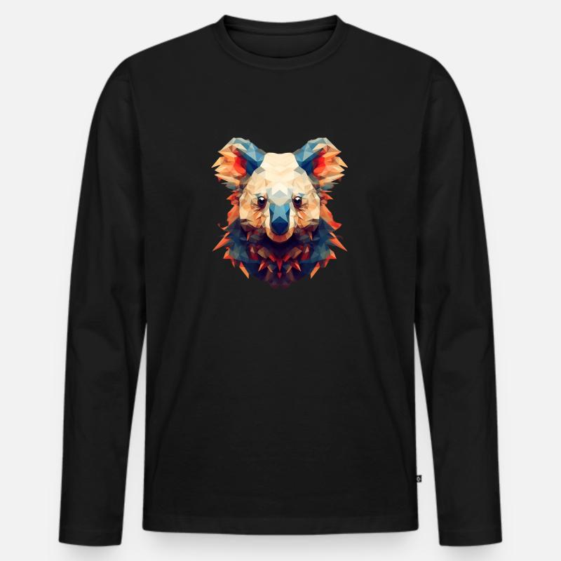 Koala Bear - Männer Premium Bio Langarmshirt - Schwarz