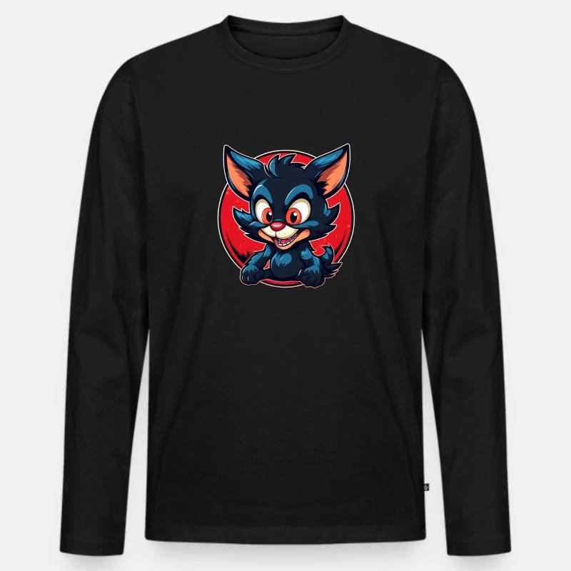 Super cute tasmanian Devil - Männer Premium Bio Langarmshirt - Schwarz