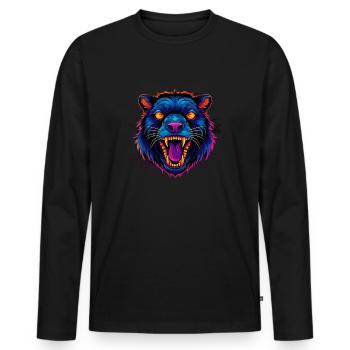 Screaming animal - Men's Premium Organic Long Sleeve Shirt - black - Front - Nico (187cm)